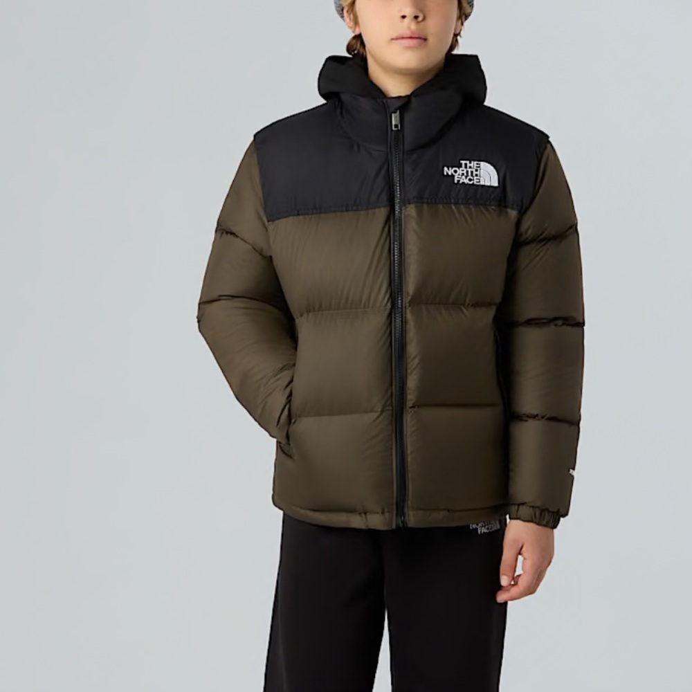 The North Face Teens 1996 Retro Nuptse Jacket Black Forest Green Teen 10 Kids - Picture 4 of 16